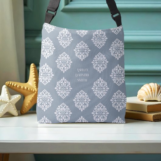 Classy Damask Regency Cadet Gray Tragetaschen Mit Langen Trägern