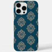 Classy Damask Regency Midnight Green & Beige Case-Mate iPhone Hülle (Rückseite)