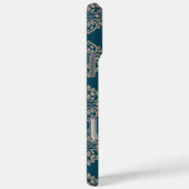 Classy Damask Regency Midnight Green & Beige Case-Mate iPhone Hülle (Rückseite / Rechts)