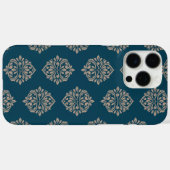 Classy Damask Regency Midnight Green & Beige Case-Mate iPhone Hülle (Rückseite (Horizontal))