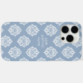 Classy Damask Regency Pale Blue Case-Mate iPhone Hülle (Rückseite (Horizontal))