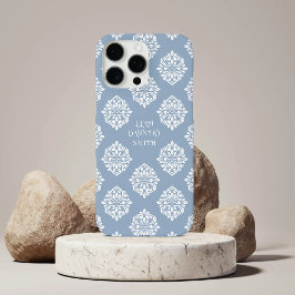 Classy Damask Regency Pale Blue iPhone 16 Pro Max Hülle