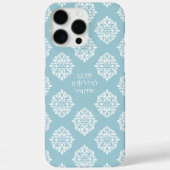 Classy Damask Regency Pale Cerulean Case-Mate iPhone Hülle (Rückseite)