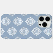 Classy Damask Regency Pale Winter Blue Case-Mate iPhone Hülle (Rückseite (Horizontal))