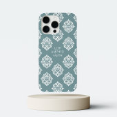 Classy Damask Regency Pewter Blue Case-Mate iPhone Hülle