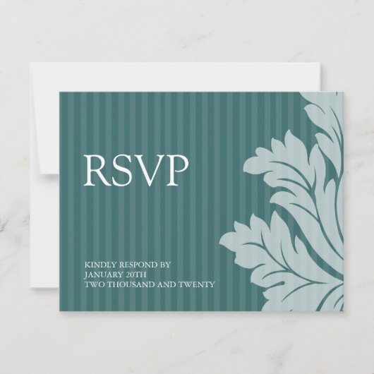 Classy Damask RSVP-Karten RSVP Karte (Vorderseite)