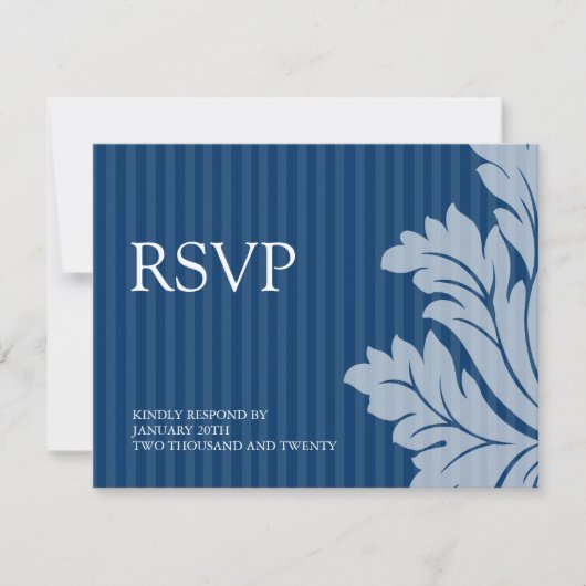 Classy Damask RSVP-Karten RSVP Karte (Vorderseite)