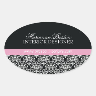Classy Damask Siegel Ovaler Aufkleber