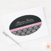 Classy Damask Siegel Ovaler Aufkleber (Umschlag)