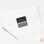 Classy Damask Siegel Quadratischer Aufkleber (Umschlag)
