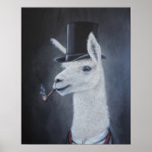 Classy dapper lama in top hut mit rohr poster (Vorne)