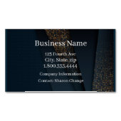 Classy Dark Blue Fabric City Lights Magnetische Visitenkarte (Vorderseite)