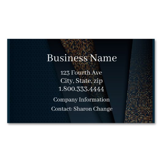 Classy Dark Blue Fabric City Lights Magnetische Visitenkarte (Vorderseite)
