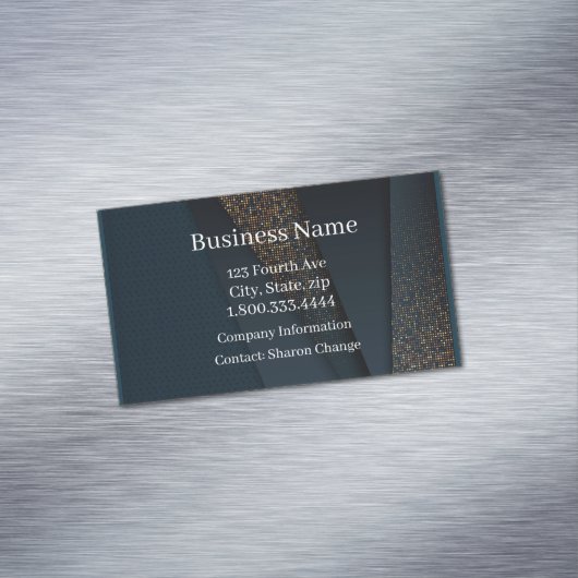 Classy Dark Blue Fabric City Lights Magnetische Visitenkarte (Beispiel)