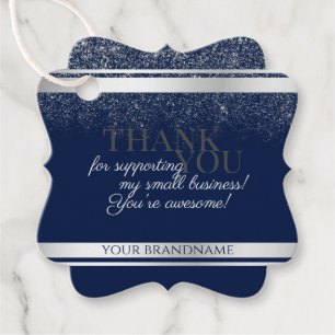 Classy Dark Blue und Silver Packaging Vielen Dank Geschenkanhänger
