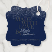 Classy Dark Blue und Silver Packaging Vielen Dank Geschenkanhänger (Rückseite)