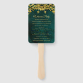 Classy Dark Green and Golden Wedding Program Fächer (Rückseite)