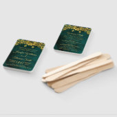 Classy Dark Green and Golden Wedding Program Fächer (Non-assembled)
