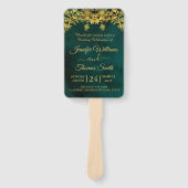 Classy Dark Green and Golden Wedding Program Fächer (Vorderseite)