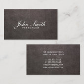 Classy Dark Leather Pharmaceuticals Business Card Visitenkarte (Vorne/Hinten)