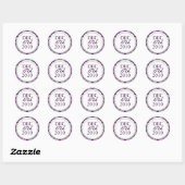 Classy Dark Lila Wedding Stickers (Blatt)