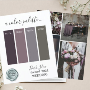 Classy Dark Lilac Wedding Farben Palette Karte 20
