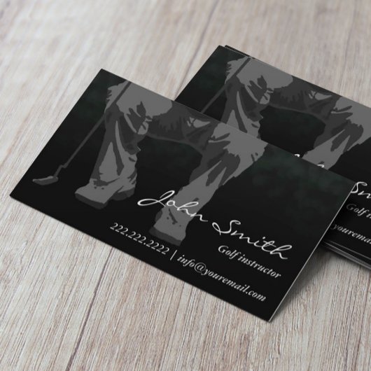 Classy Dark Putt Golf Instruction Business Card Visitenkarte