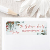 Classy Dark Red Teal Blue Floral Holiday Wreath (Insitu)