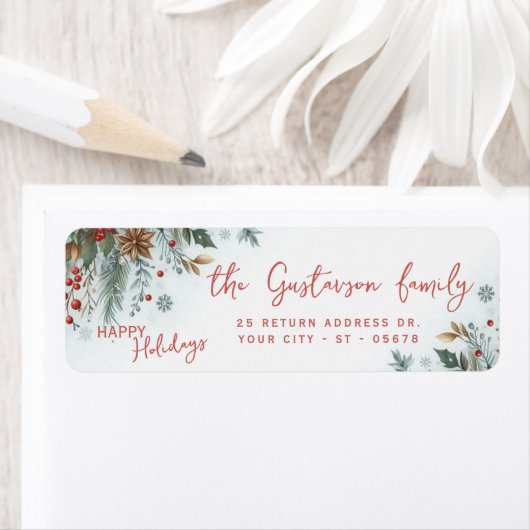 Classy Dark Red Teal Blue Green Floral Wreath (Insitu)