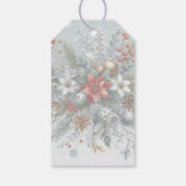 Classy Dark Red Teal Blue Green Floral Wreath Geschenkanhänger (Rückseite)