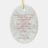 Classy Dark Red Teal Blue Green Floral Wreath Keramik Ornament (Hinten)