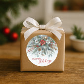 Classy Dark Red Teal Blue Green Floral Wreath Runder Aufkleber