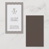 Classy Dark Tan Zickzack Stripes Hair Stylist Visitenkarte (Vorne/Hinten)