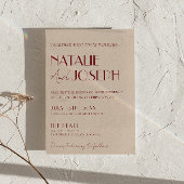 Classy Deep Red Blue QR Code Modern Wedding Einladung