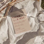 Classy Deep Red Blue Whimsical Modern Wedding Einladung