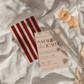 Classy Deep Red Blue Whimsical Modern Wedding Einladung