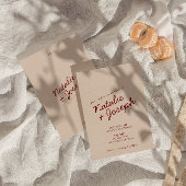 Classy Deep Red Blue Whimsical Unique Wedding Einladung