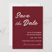 Classy Deep Red Cream Fancy Chic Wedding Save The Date (Vorderseite)