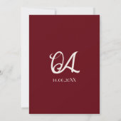 Classy Deep Red Cream Fancy Chic Wedding Save The Date (Rückseite)