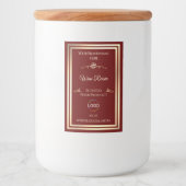 Classy Deep Red Product Label Gold Frame mit Logo Lebensmitteletikett (Vorderseite)