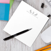 Classy Deer Antlers Grau Monogram Notizblock