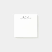 Classy Deer Antlers Grau Monogram Post-it Klebezettel (Vorderseite)