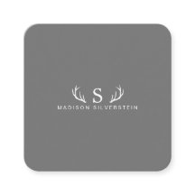 Classy Deer Antlers Monogramm Grau