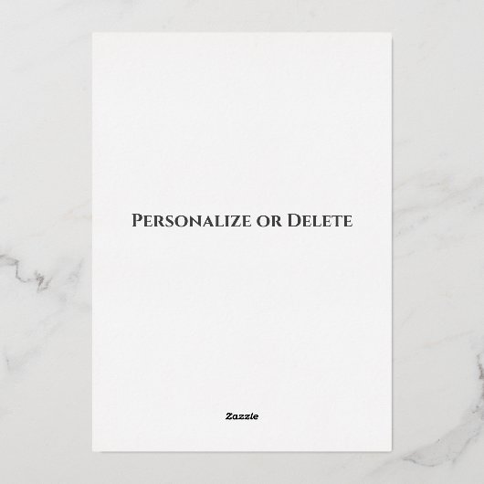 Classy Deko Chic Ankündigung zur Personalisierten (Rückseite)