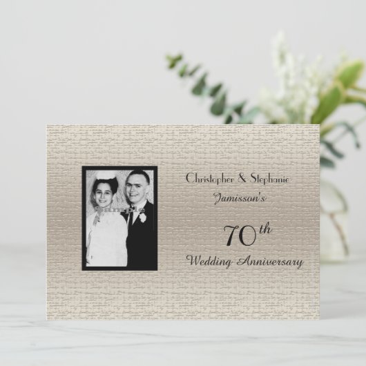 Classy Deluxe Hochzeitstag Foto Einladung (Stehend Vorderseite)