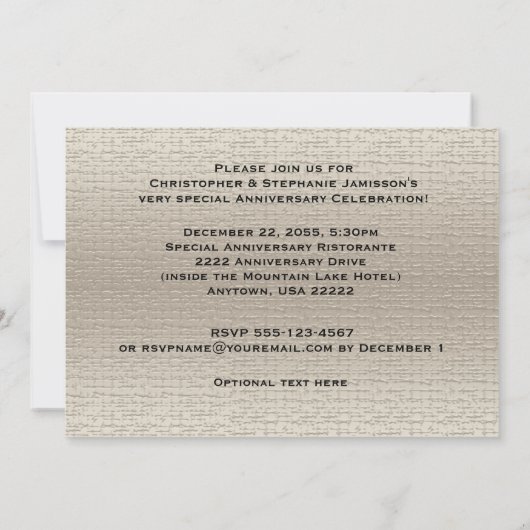 Classy Deluxe Hochzeitstag Foto Einladung (Rückseite)