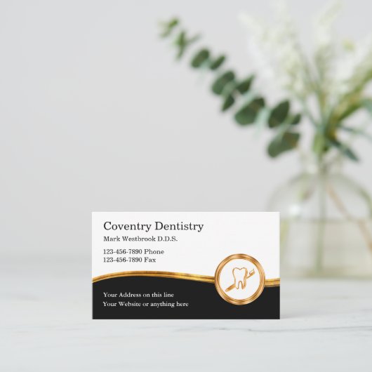 Classy Dentin-Amt Visitenkarte (Stehend Vorderseite)