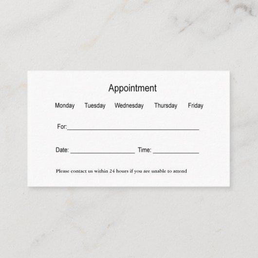 Classy Dentin-Amt Visitenkarte (Rückseite)