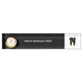Classy Dentist Office Gold Tone Tooth Graphic Namensplakette (Vorderseite)