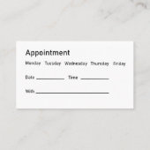 Classy Dentist Termine Business Cards Visitenkarte (Rückseite)